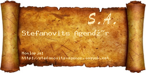 Stefanovits Agenór névjegykártya